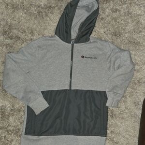 Champion Two-Tone Gray and Black Hoodie